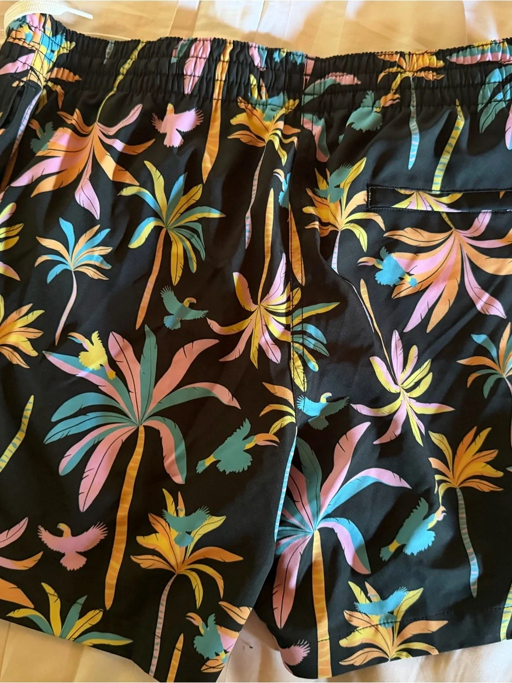 chubbies Black Tropical Floral Print Men’s Swimsuit